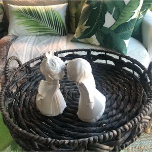 NWT Large Black Seagrass Handle Basket